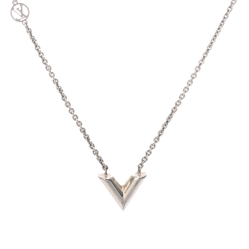 LOUIS VUITTON ルイヴィトン エセンシャルV 新型 シルバー M63197 レディース メタル ネックレス ABランク 中古 銀蔵