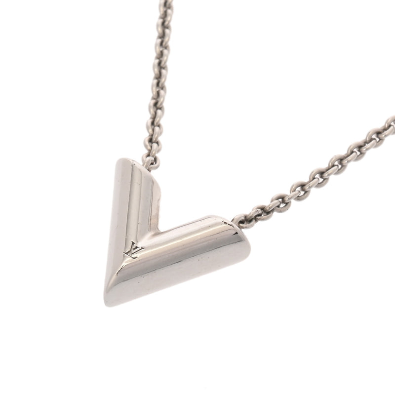 LOUIS VUITTON ルイヴィトン エセンシャルV 新型 シルバー M63197 レディース メタル ネックレス ABランク 中古 銀蔵