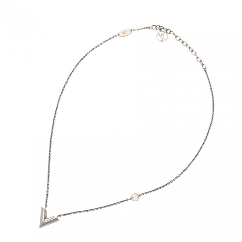 LOUIS VUITTON ルイヴィトン エセンシャルV 新型 シルバー M63197 レディース メタル ネックレス ABランク 中古 銀蔵