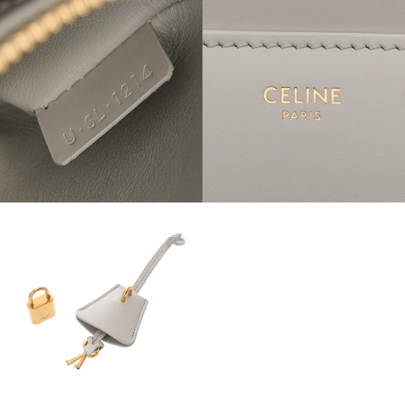 CELINE セリーヌ スモール 16セーズバッグ グレー 188003 レディース サテンドカーフスキン ハンドバッグ Aランク 中古 銀蔵