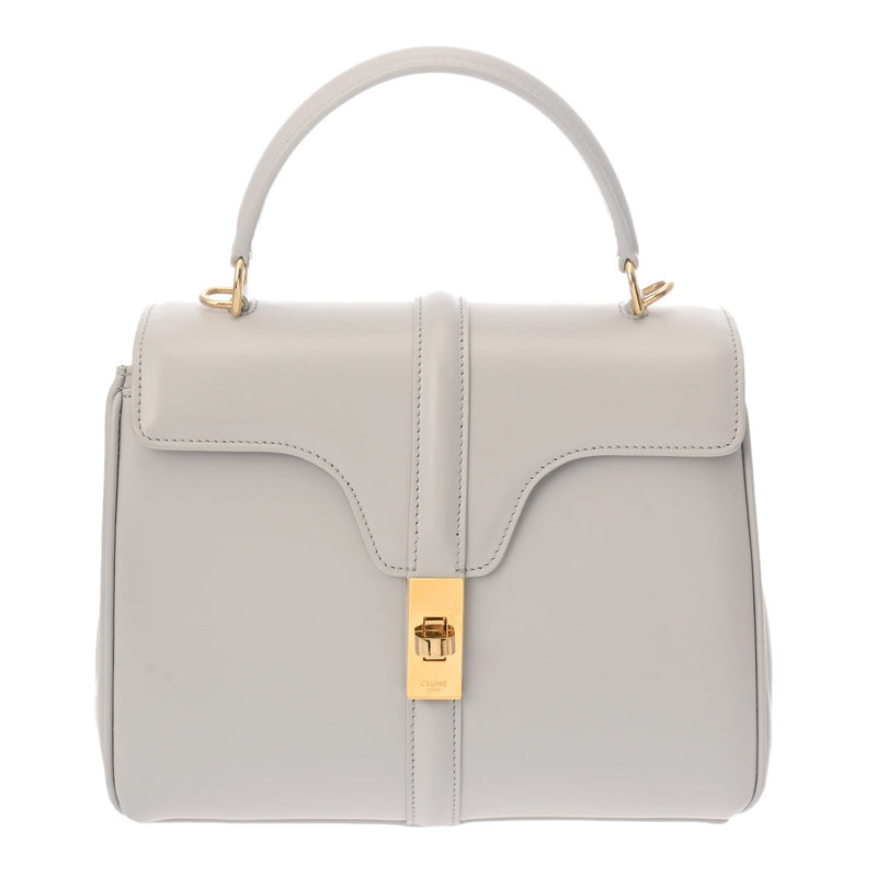 CELINE セリーヌ スモール 16セーズバッグ グレー 188003 レディース サテンドカーフスキン ハンドバッグ Aランク 中古 銀蔵