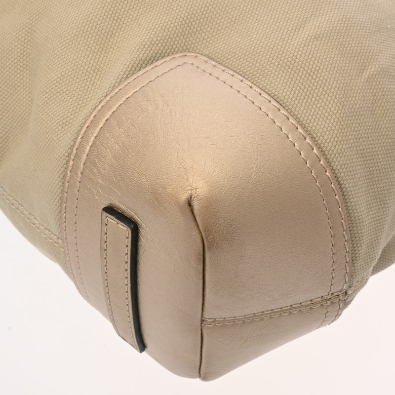 LOEWE ロエベ ブロンズ/ベージュ レディース キャンバス レザー ショルダーバッグ Bランク 中古 銀蔵