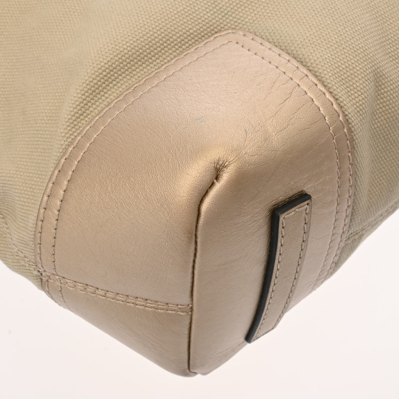 LOEWE ロエベ ブロンズ/ベージュ レディース キャンバス レザー ショルダーバッグ Bランク 中古 銀蔵