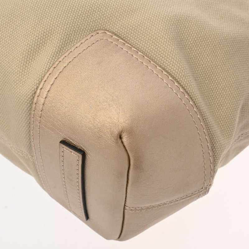 LOEWE ロエベ ブロンズ/ベージュ レディース キャンバス レザー ショルダーバッグ Bランク 中古 銀蔵