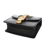 GUCCI グッチ シルヴィ ミニ チェーンショルダー ブラック 431666 レディース レザー ショルダーバッグ ABランク 中古 銀蔵
