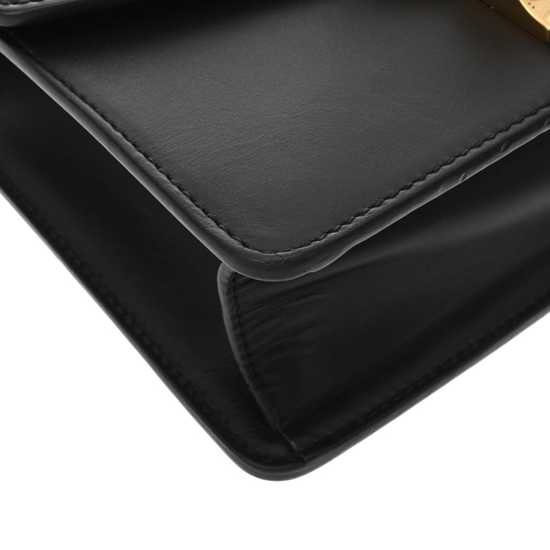 GUCCI グッチ シルヴィ ミニ チェーンショルダー ブラック 431666 レディース レザー ショルダーバッグ ABランク 中古 銀蔵