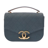 CHANEL シャネル マトラッセ 2WAYバッグ ブルー レディース キャビアスキン ハンドバッグ Bランク 中古 銀蔵