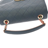 CHANEL シャネル マトラッセ 2WAYバッグ ブルー レディース キャビアスキン ハンドバッグ Bランク 中古 銀蔵