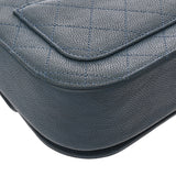 CHANEL シャネル マトラッセ 2WAYバッグ ブルー レディース キャビアスキン ハンドバッグ Bランク 中古 銀蔵