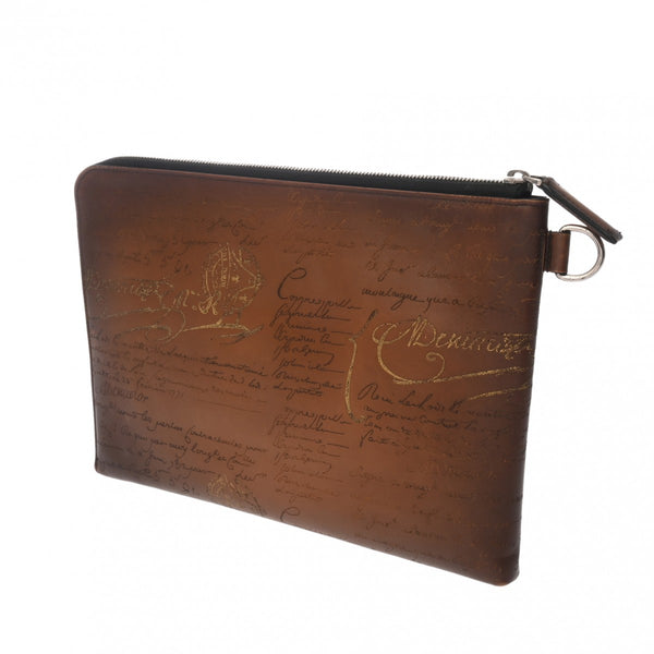 BERLUTI ベルルッティ ニノ GM ブラウン メンズ レザー クラッチバッグ ABランク 中古 銀蔵