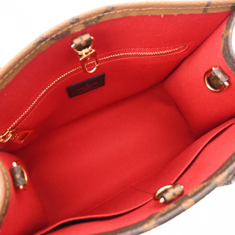 LOUIS VUITTON ルイヴィトン モノグラムリバース オンザゴー PM ブラウン M46373 レディース モノグラムキャンバス ハンドバッグ 新同 中古 銀蔵