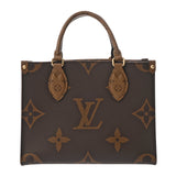 LOUIS VUITTON ルイヴィトン モノグラムリバース オンザゴー PM ブラウン M46373 レディース モノグラムキャンバス ハンドバッグ 新同 中古 銀蔵
