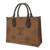 LOUIS VUITTON ルイヴィトン モノグラムリバース オンザゴー PM ブラウン M46373 レディース モノグラムキャンバス ハンドバッグ 新同 中古 銀蔵