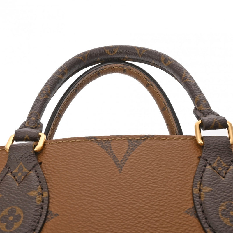 LOUIS VUITTON ルイヴィトン モノグラムリバース オンザゴー PM ブラウン M46373 レディース モノグラムキャンバス ハンドバッグ 新同 中古 銀蔵