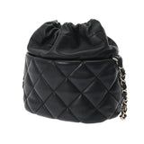 CHANEL シャネル マトラッセ チェーンショルダー 巾着 ブラック レディース ラムスキン ショルダーバッグ ABランク 中古 銀蔵