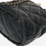 CHANEL シャネル マトラッセ チェーンショルダー 巾着 ブラック レディース ラムスキン ショルダーバッグ ABランク 中古 銀蔵