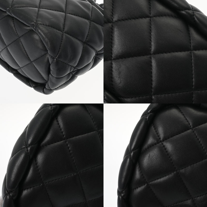 CHANEL シャネル マトラッセ チェーンショルダー 巾着 ブラック レディース ラムスキン ショルダーバッグ ABランク 中古 銀蔵