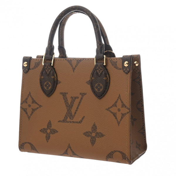 LOUIS VUITTON ルイヴィトン モノグラムリバース オンザゴー BB 2WAY ブラウン M46839 レディース レザー ハンドバッグ 新同 中古 銀蔵