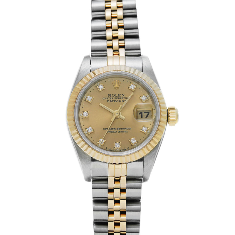 ロレックス デイトジャスト 69173G X番(1991年頃製造) シャンパン/ダイヤモンド レディース 腕時計 自動巻き 中古 銀蔵