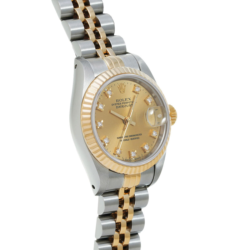 ロレックス デイトジャスト 69173G X番(1991年頃製造) シャンパン/ダイヤモンド レディース 腕時計 自動巻き 中古 銀蔵