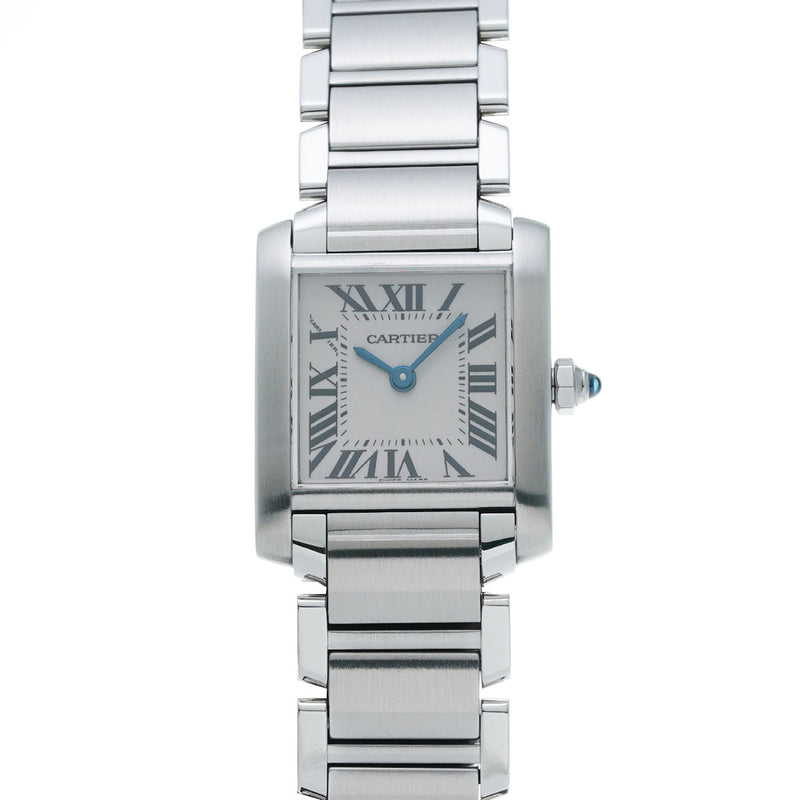 カルティエ タンク フランセーズ SM W51008Q3 ホワイト レディース 腕時計 クォーツ 中古 銀蔵