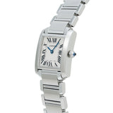 カルティエ タンク フランセーズ SM W51008Q3 ホワイト レディース 腕時計 クォーツ 中古 銀蔵