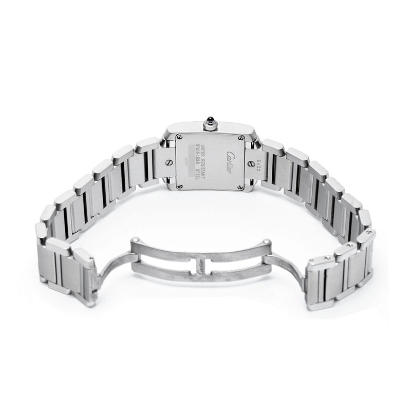 カルティエ タンク フランセーズ SM W51008Q3 ホワイト レディース 腕時計 クォーツ 中古 銀蔵