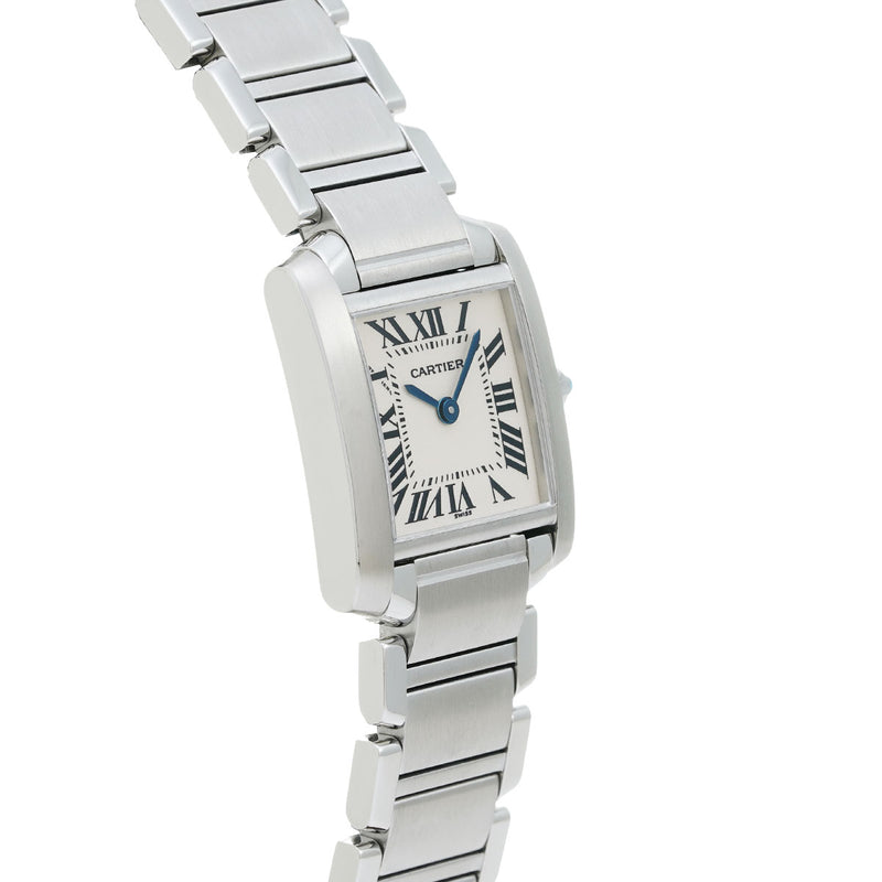 カルティエ タンク フランセーズ SM W51008Q3 ホワイト レディース 腕時計 クォーツ 中古 銀蔵