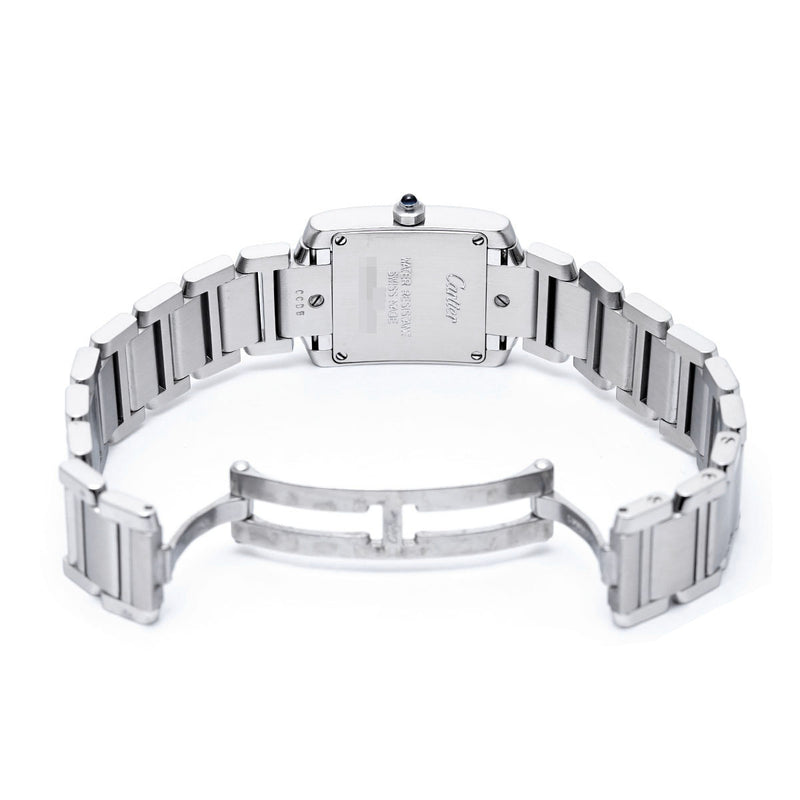 カルティエ タンク フランセーズ SM W51008Q3 ホワイト レディース 腕時計 クォーツ 中古 銀蔵