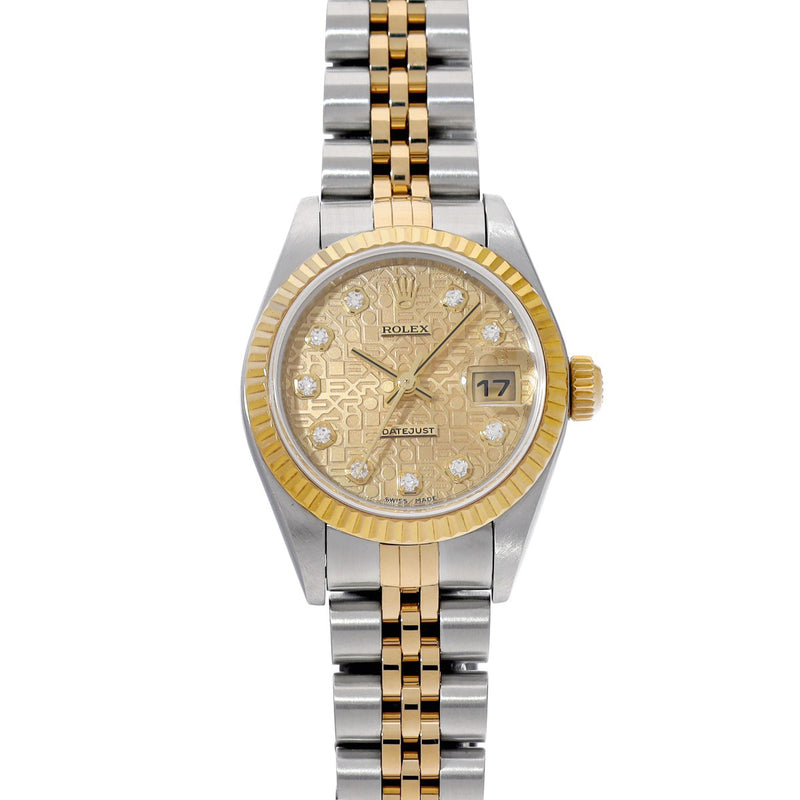 ロレックス デイトジャスト 10Pダイヤ 79173G K番(2001年頃製造) シャンパンコンピュータ/ダイヤモンド レディース 腕時計 自動巻き 中古 銀蔵