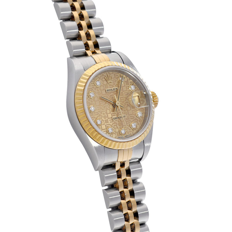 ロレックス デイトジャスト 10Pダイヤ 79173G K番(2001年頃製造) シャンパンコンピュータ/ダイヤモンド レディース 腕時計 自動巻き 中古 銀蔵