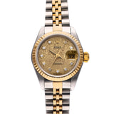 ロレックス デイトジャスト 10Pダイヤ 79173G K番(2001年頃製造) シャンパンコンピュータ/ダイヤモンド レディース 腕時計 自動巻き 中古 銀蔵