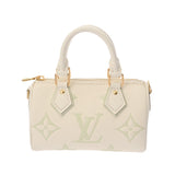 LOUIS VUITTON ルイヴィトン モノグラムアンプラント ナノスピーディ オフホワイト/グリーン M24169 レディース レザー ショルダーバッグ 新同 中古 銀蔵