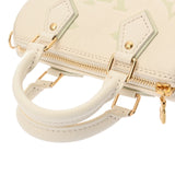 LOUIS VUITTON ルイヴィトン モノグラムアンプラント ナノスピーディ オフホワイト/グリーン M24169 レディース レザー ショルダーバッグ 新同 中古 銀蔵