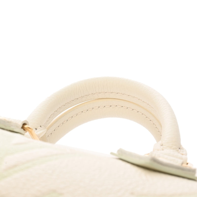 LOUIS VUITTON ルイヴィトン モノグラムアンプラント ナノスピーディ オフホワイト/グリーン M24169 レディース レザー ショルダーバッグ 新同 中古 銀蔵