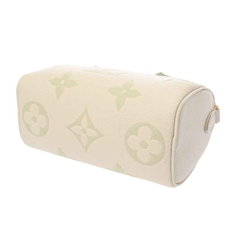 LOUIS VUITTON ルイヴィトン モノグラムアンプラント ナノスピーディ オフホワイト/グリーン M24169 レディース レザー ショルダーバッグ 新同 中古 銀蔵