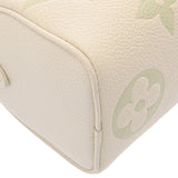 LOUIS VUITTON ルイヴィトン モノグラムアンプラント ナノスピーディ オフホワイト/グリーン M24169 レディース レザー ショルダーバッグ 新同 中古 銀蔵