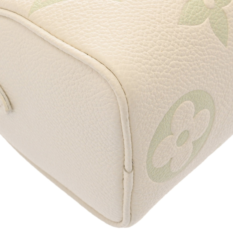 LOUIS VUITTON ルイヴィトン モノグラムアンプラント ナノスピーディ オフホワイト/グリーン M24169 レディース レザー ショルダーバッグ 新同 中古 銀蔵