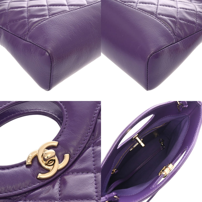 CHANEL シャネル マトラッセ シャネル31 パープル レディース シャイニーカーフスキン ショルダーバッグ 未使用 銀蔵