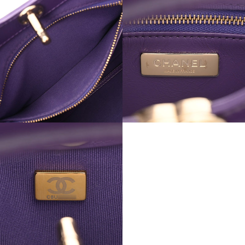 CHANEL シャネル マトラッセ シャネル31 パープル レディース シャイニーカーフスキン ショルダーバッグ 未使用 銀蔵