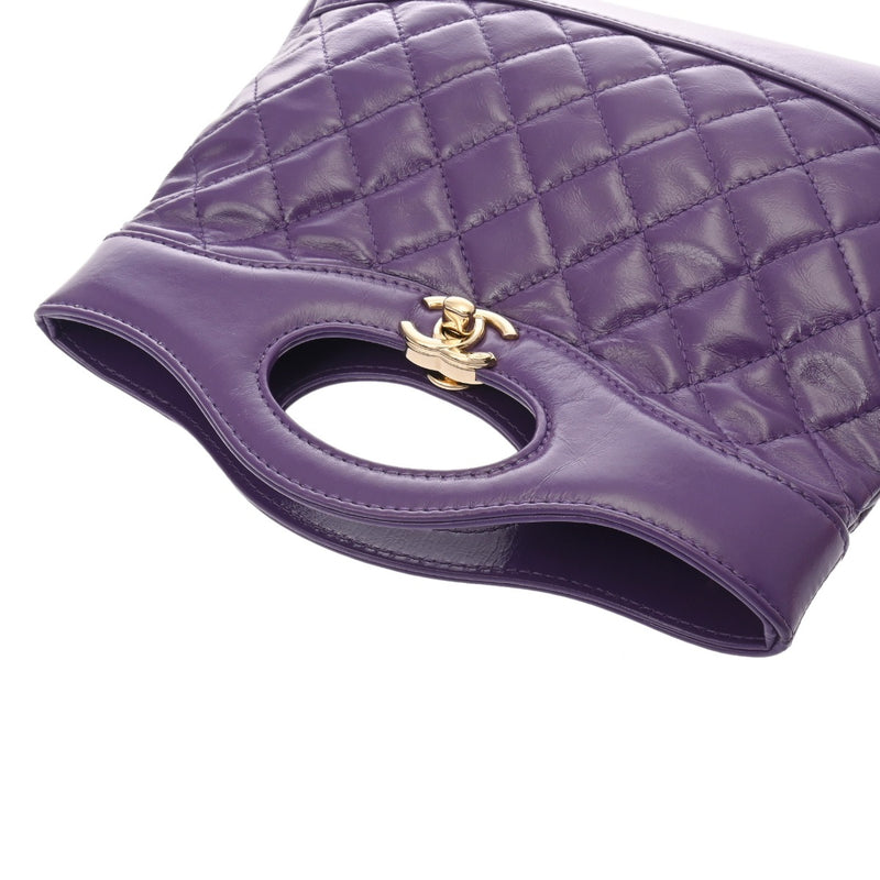 CHANEL シャネル マトラッセ シャネル31 パープル レディース シャイニーカーフスキン ショルダーバッグ 未使用 銀蔵