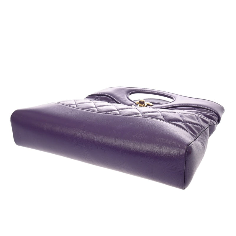 CHANEL シャネル マトラッセ シャネル31 パープル レディース シャイニーカーフスキン ショルダーバッグ 未使用 銀蔵