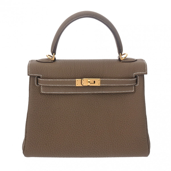 HERMES エルメス ケリー 25 内縫い エトゥープ B刻印(2023年頃) レディース トゴ 2WAYバッグ 新同 中古 銀蔵