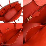 HERMES エルメス バーキン 25 ルージュピヴォワンヌ □Q刻印(2013年頃) レディース トゴ ハンドバッグ Aランク 中古 銀蔵