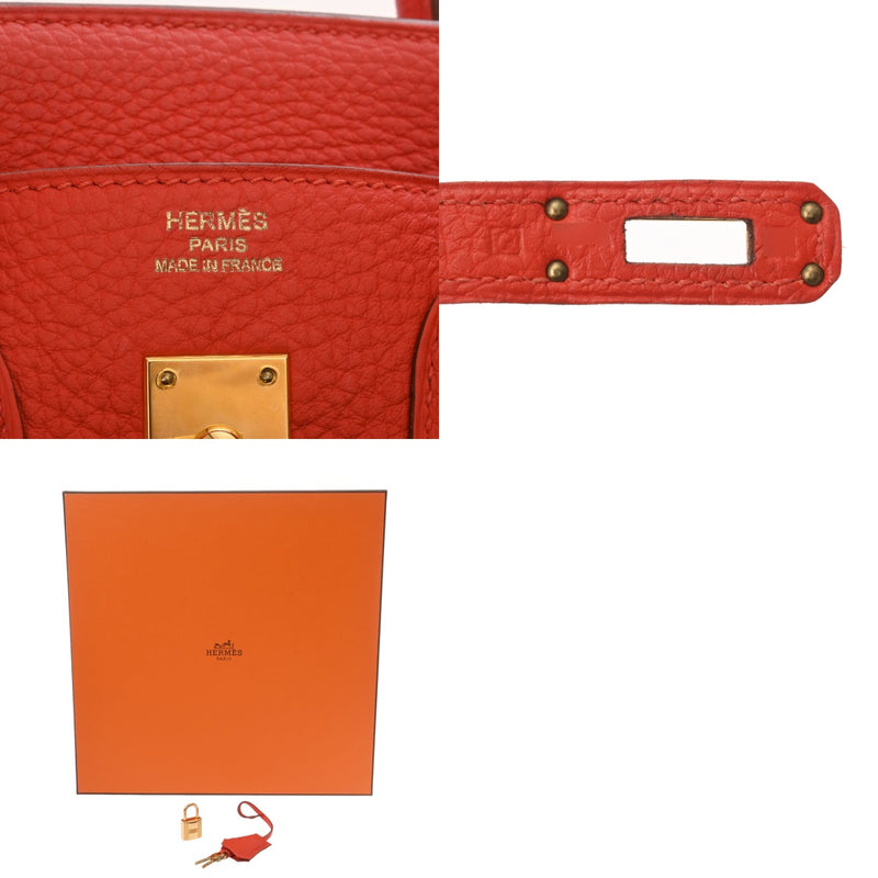 HERMES エルメス バーキン 25 ルージュピヴォワンヌ □Q刻印(2013年頃) レディース トゴ ハンドバッグ Aランク 中古 銀蔵