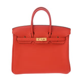 HERMES エルメス バーキン 25 ルージュピヴォワンヌ □Q刻印(2013年頃) レディース トゴ ハンドバッグ Aランク 中古 銀蔵