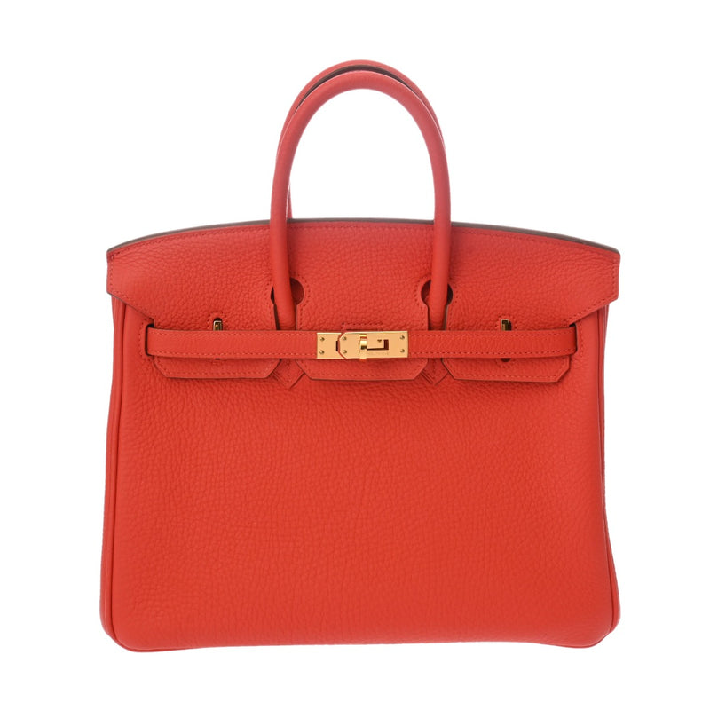 HERMES エルメス バーキン 25 ルージュピヴォワンヌ □Q刻印(2013年頃) レディース トゴ ハンドバッグ Aランク 中古 銀蔵
