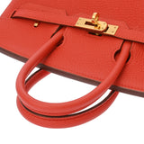 HERMES エルメス バーキン 25 ルージュピヴォワンヌ □Q刻印(2013年頃) レディース トゴ ハンドバッグ Aランク 中古 銀蔵