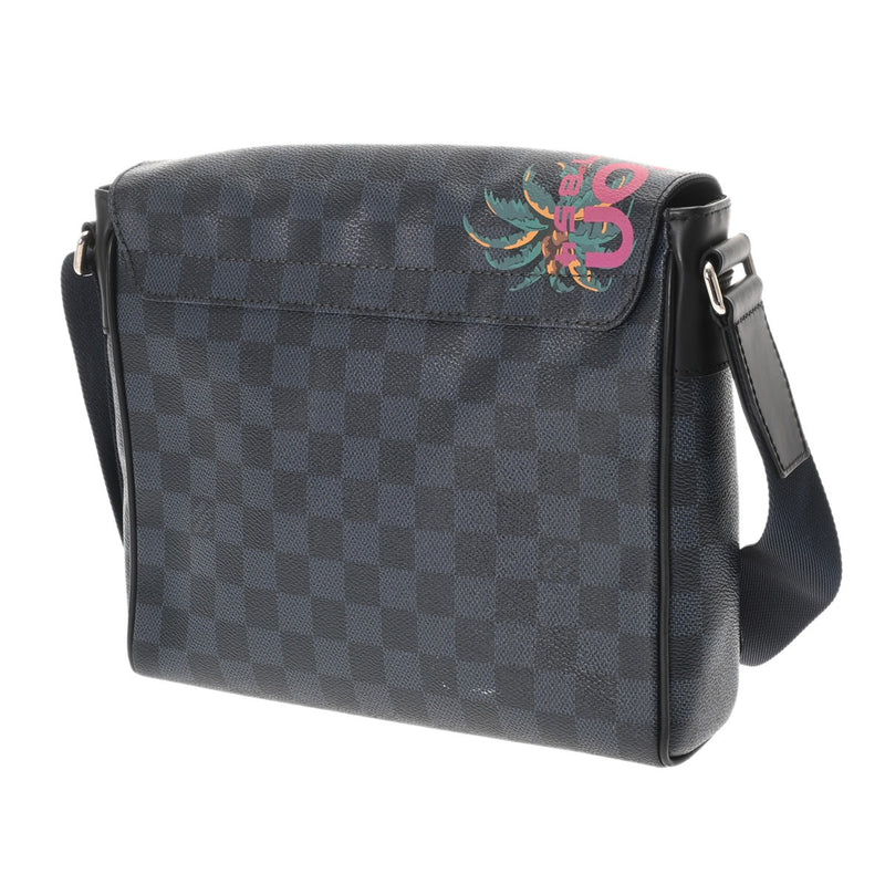 LOUIS VUITTON ルイヴィトン ダミエコバルト ディストリクトPM パームツリープリント 黒/ネイビー  N50005 メンズ ダミエキャンバス ショルダーバッグ ABランク 中古 銀蔵