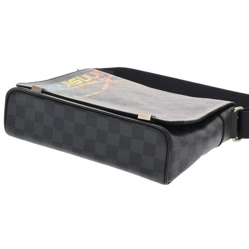 LOUIS VUITTON ルイヴィトン ダミエコバルト ディストリクトPM パームツリープリント 黒/ネイビー  N50005 メンズ ダミエキャンバス ショルダーバッグ ABランク 中古 銀蔵